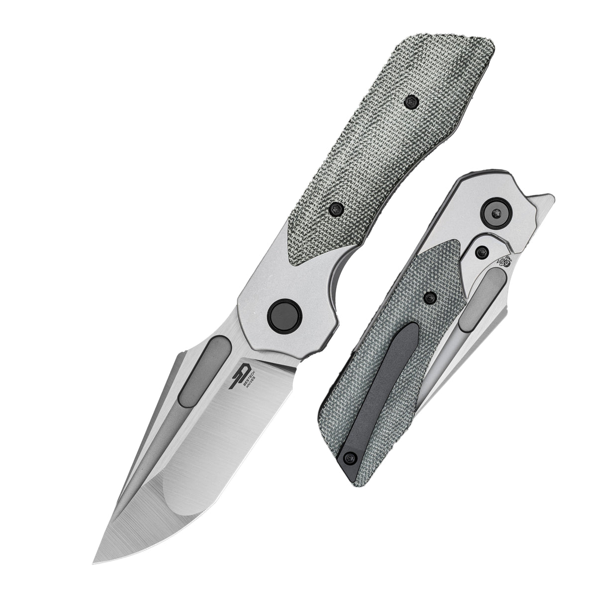 Bestech Dactyl BT2608A Magnacut Blade Titanium with Micarta Handle Bolster Frame Lock Folding Knife
