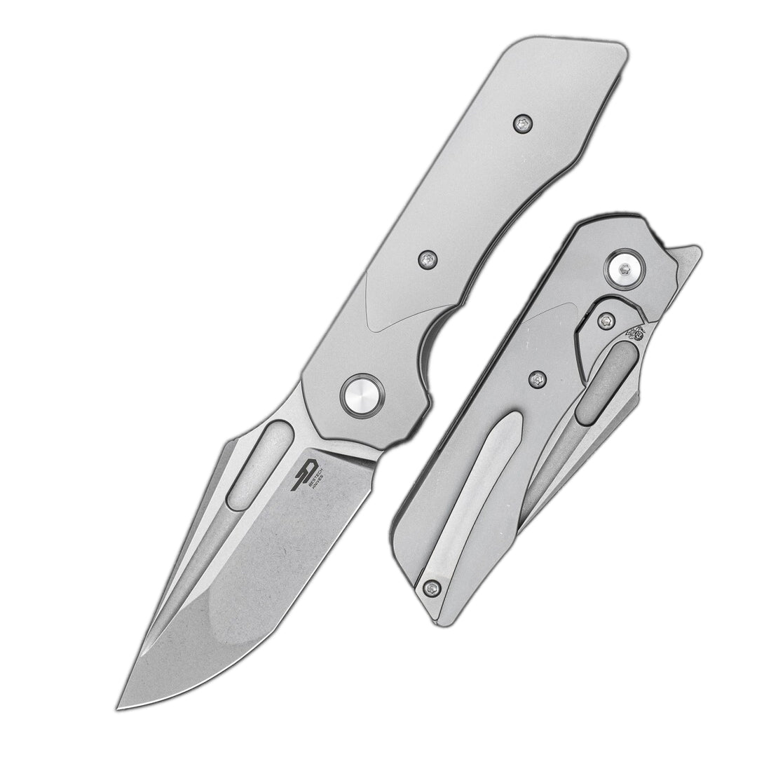 Bestech Dactyl BT2608B Magnacut Blade Titanium Handle Bolster Frame Lock Folding Knife