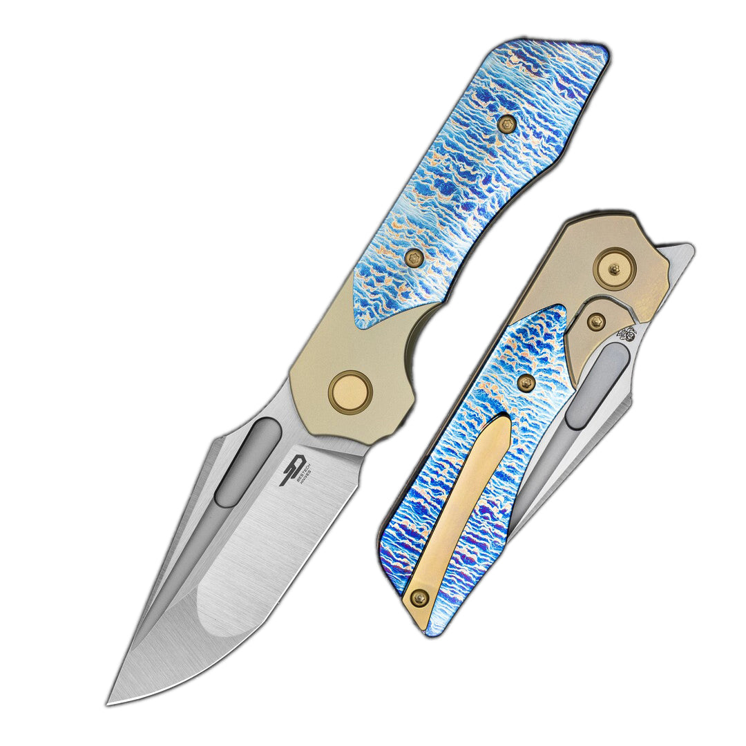 Bestech Dactyl BT2608C Magnacut Blade Titanium Handle Bolster Frame Lock Folding Knife