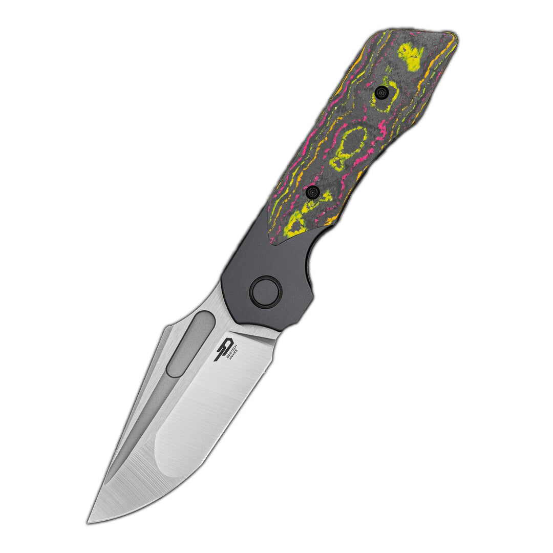 Bestech Dactyl BT2608D Magnacut Blade Titanium with Carbon Fiber Handle Bolster Frame Lock Folding Knife