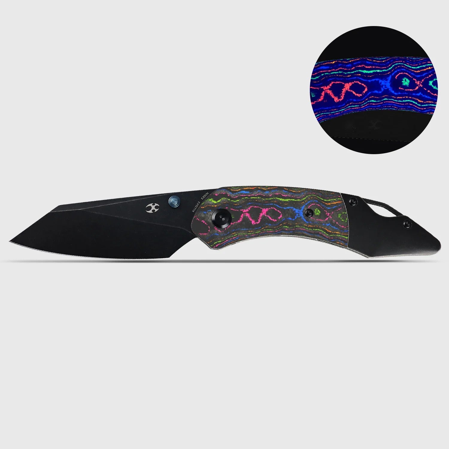 Kansept K9 K1151A3 CPM-S35VN Blade 80S Camo Carbon & Titanium Handle Bolster Liner Lock Folding Knife