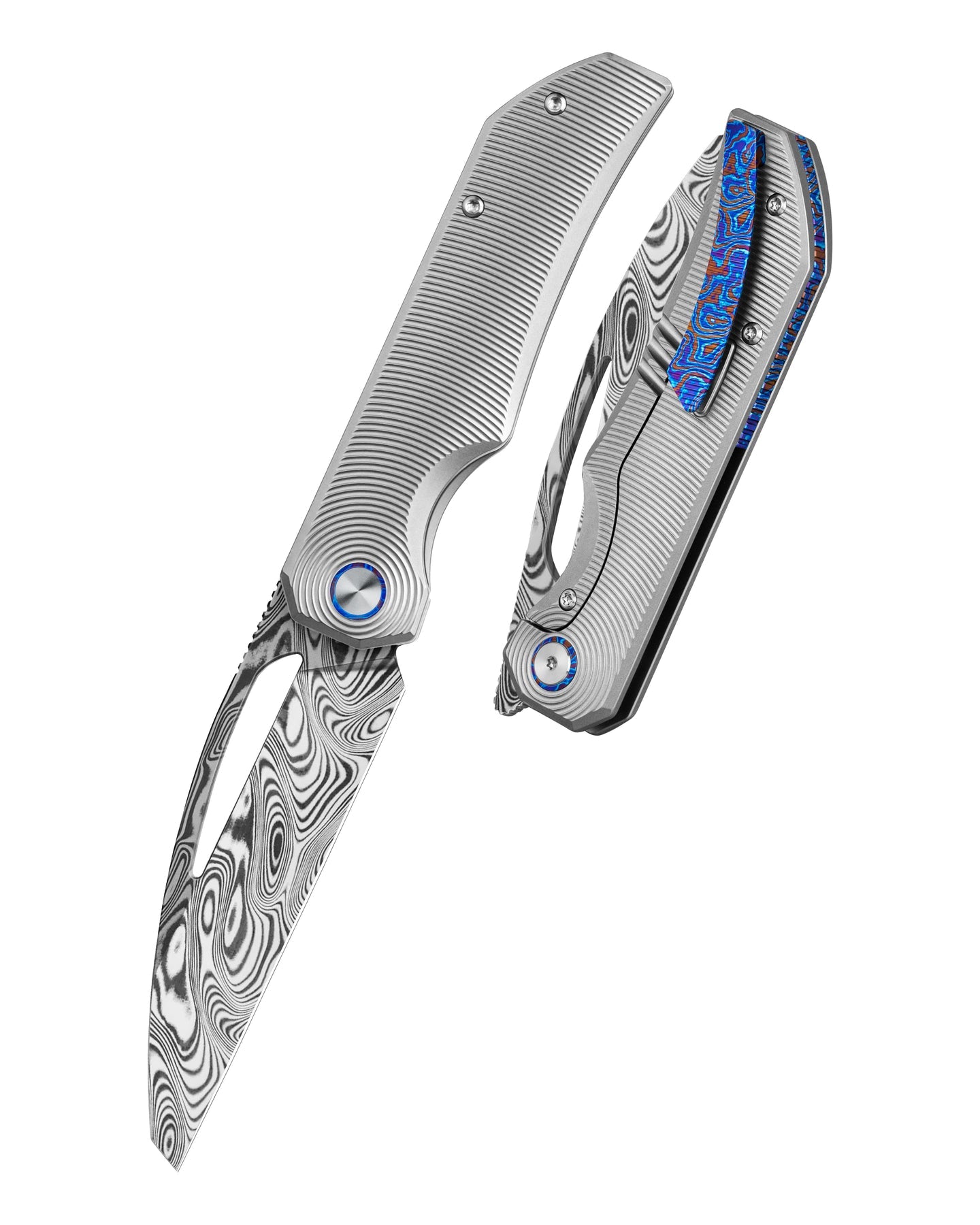 Bestech Taipan BT2503G Damascus Blade Titanium+Timascus Handle Frame Lock Folding Knife