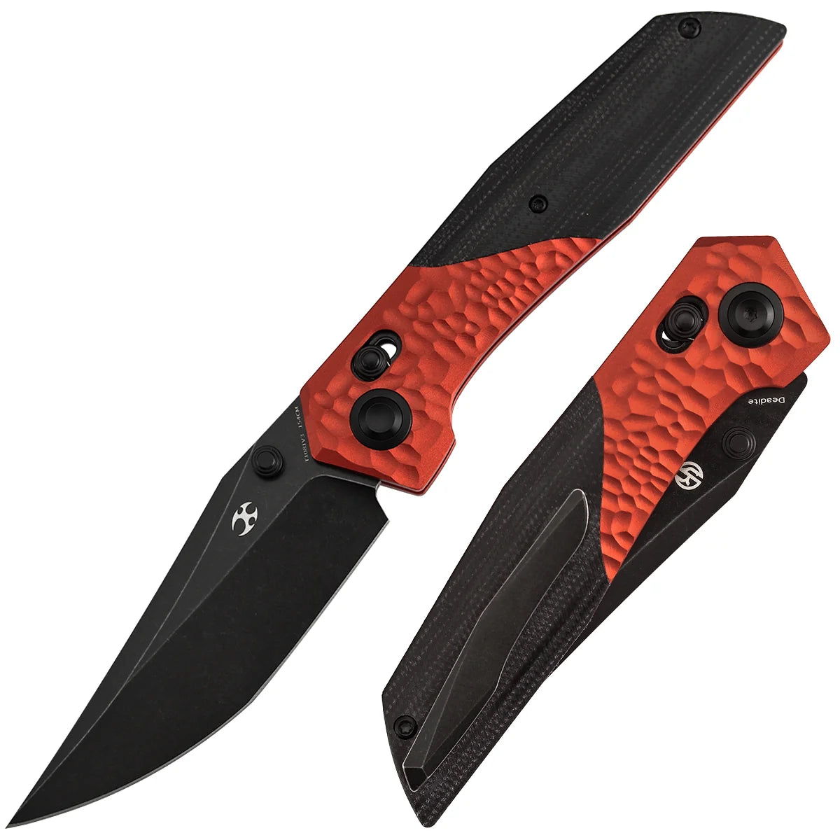 Kansept Deadite T1081V3 154CM Blade Aluminum with Micarta Handle Crossbar Lock Folding Knife