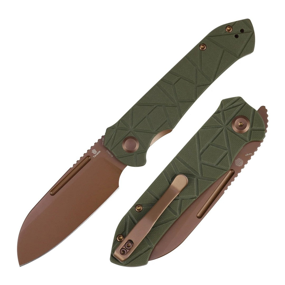 Tenable Rango B1120A2 Rose Gold 14C28N Blade Olive Green G10 Handle Liner Lock Folding knife