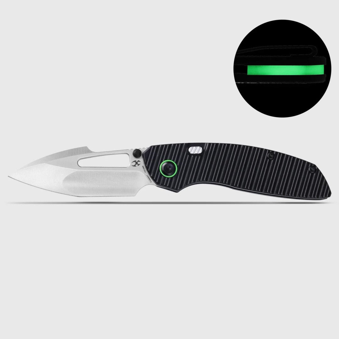 Kansept Link T1068H1 Satin 14C28N Blade Black Aluminum Handle Top Liner Lock Folding Knife
