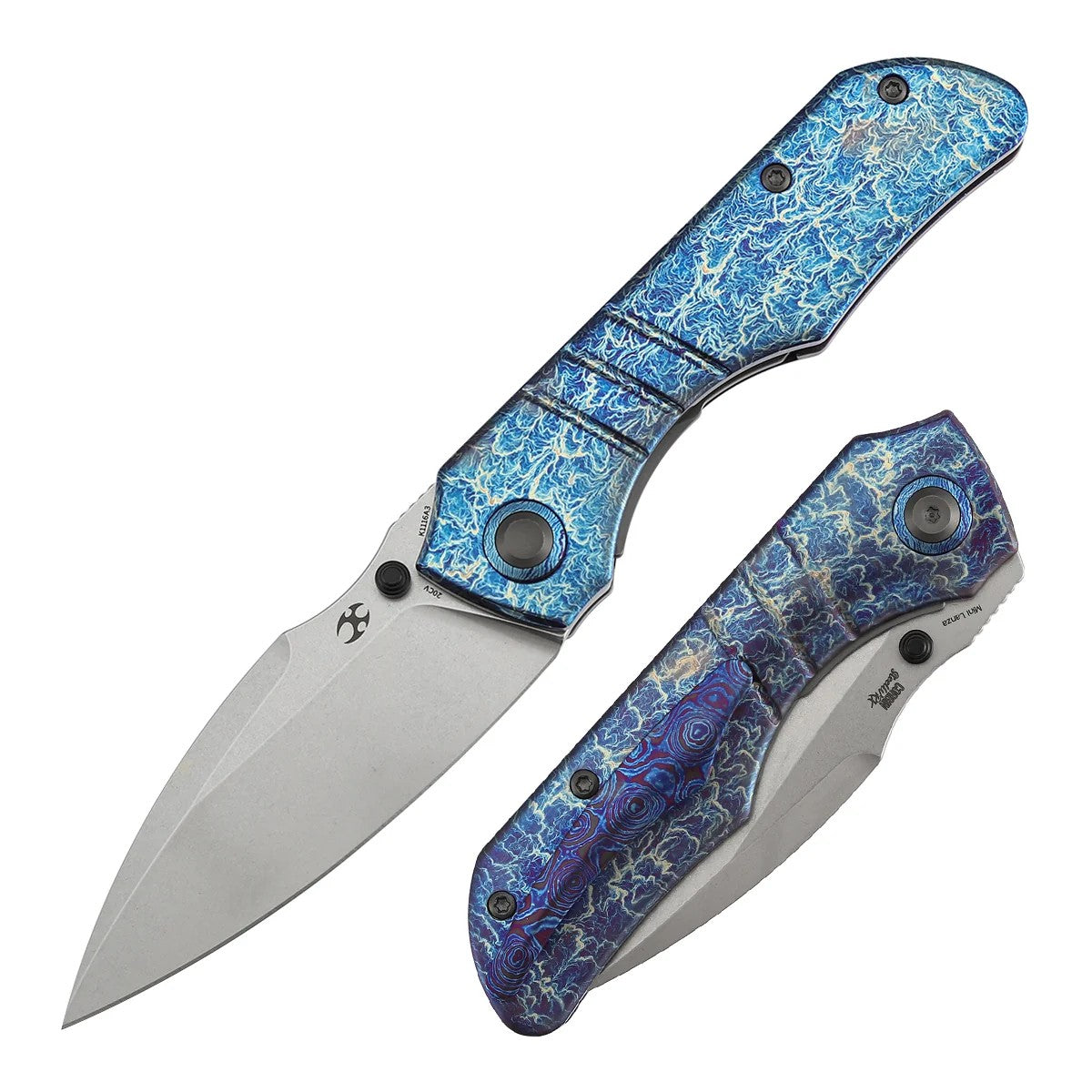 Kansept Mini Lanza K1116A3 CPM-20CV Blade Titanium Handle Nested Liner Lock Folding Knife