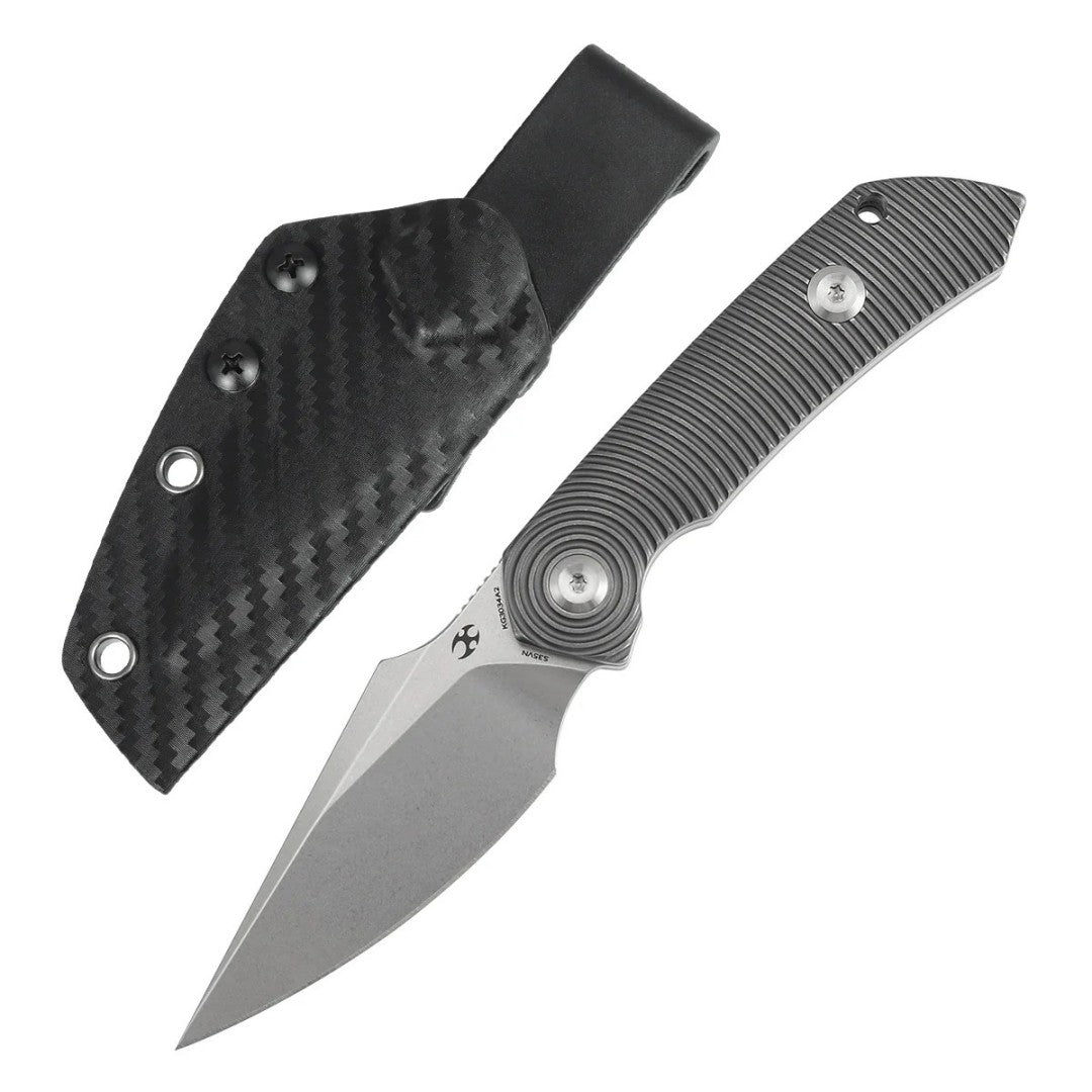 Kansept Fenrir KG3034A2 CPM-S35VN Blade Gray Anodized Titanium Handle Fixed Blade Knife