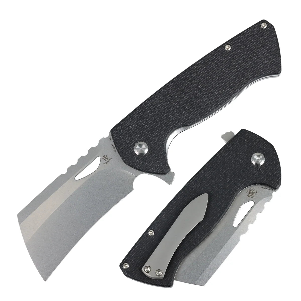 Tenable Leviathan B1083A3 D2 Blade Micarta Handle Liner Lock Folding Knife