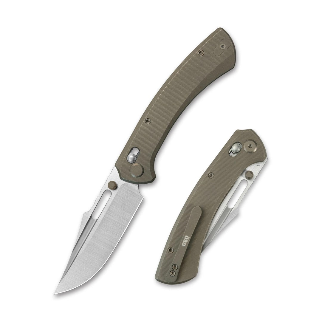 GEO Knife Strix GEO2510C M390 Blade Titanium Handle Crossbar Lock Folding Knife