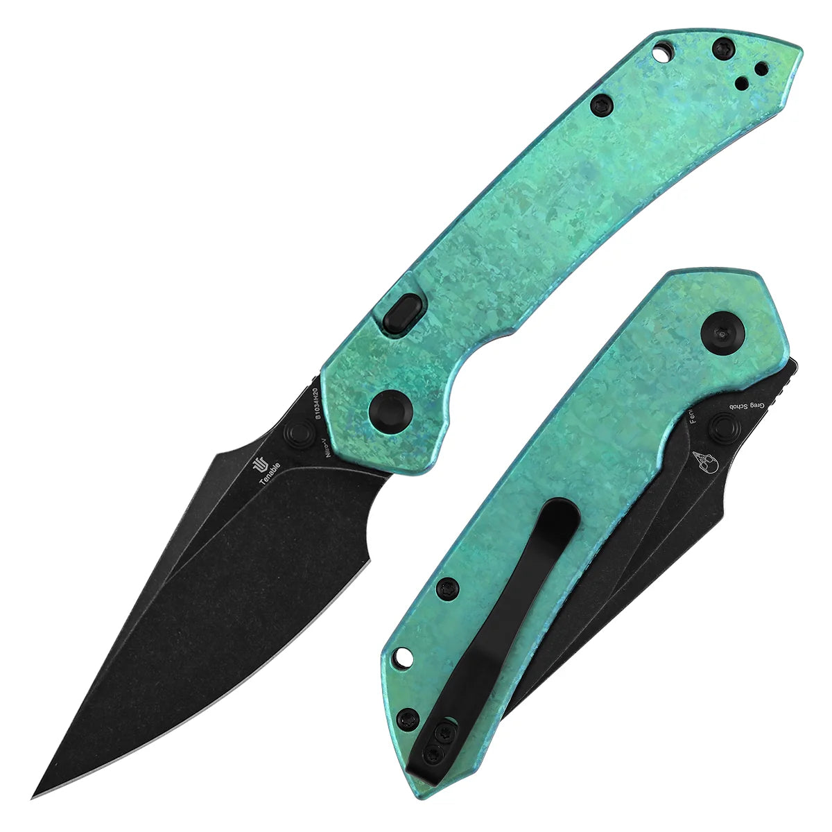 Tenable Fenrir B1034H20 Nitro-V Blade Titanium Handle Top Liner Lock Folding Knife