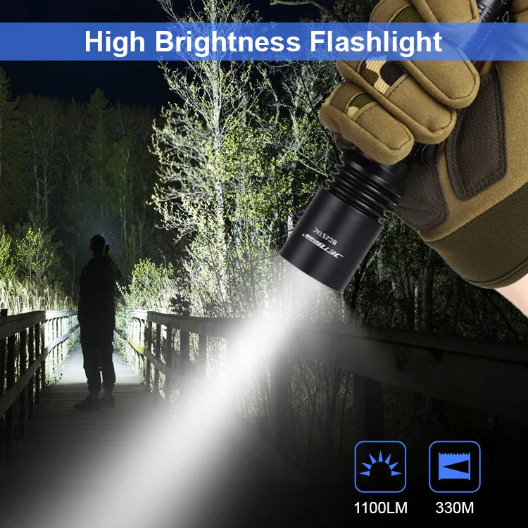 Jetbeam BC25TAC Outdoor Tactical Flashlight 1100 Lumens USB Waterproof LED Torch