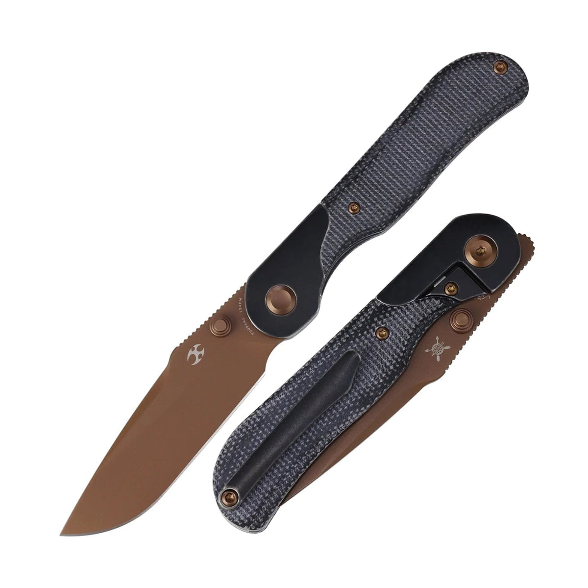 Kansept Lichen T2091A1 154CM Blade Black Micarta Handle Bolster Lock Folding Knife