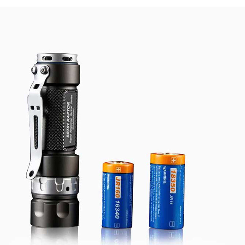 Jetbeam RRT01 Raptor Rechargeable Tactical Flashlight 950 Lumen LED Torch with Battery