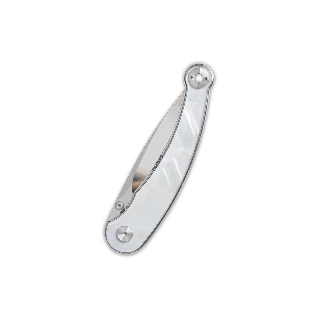QSP Dolphin QS161-C 14C28N Blade White Pearl Shell Handle Liner Lock Folding Knife