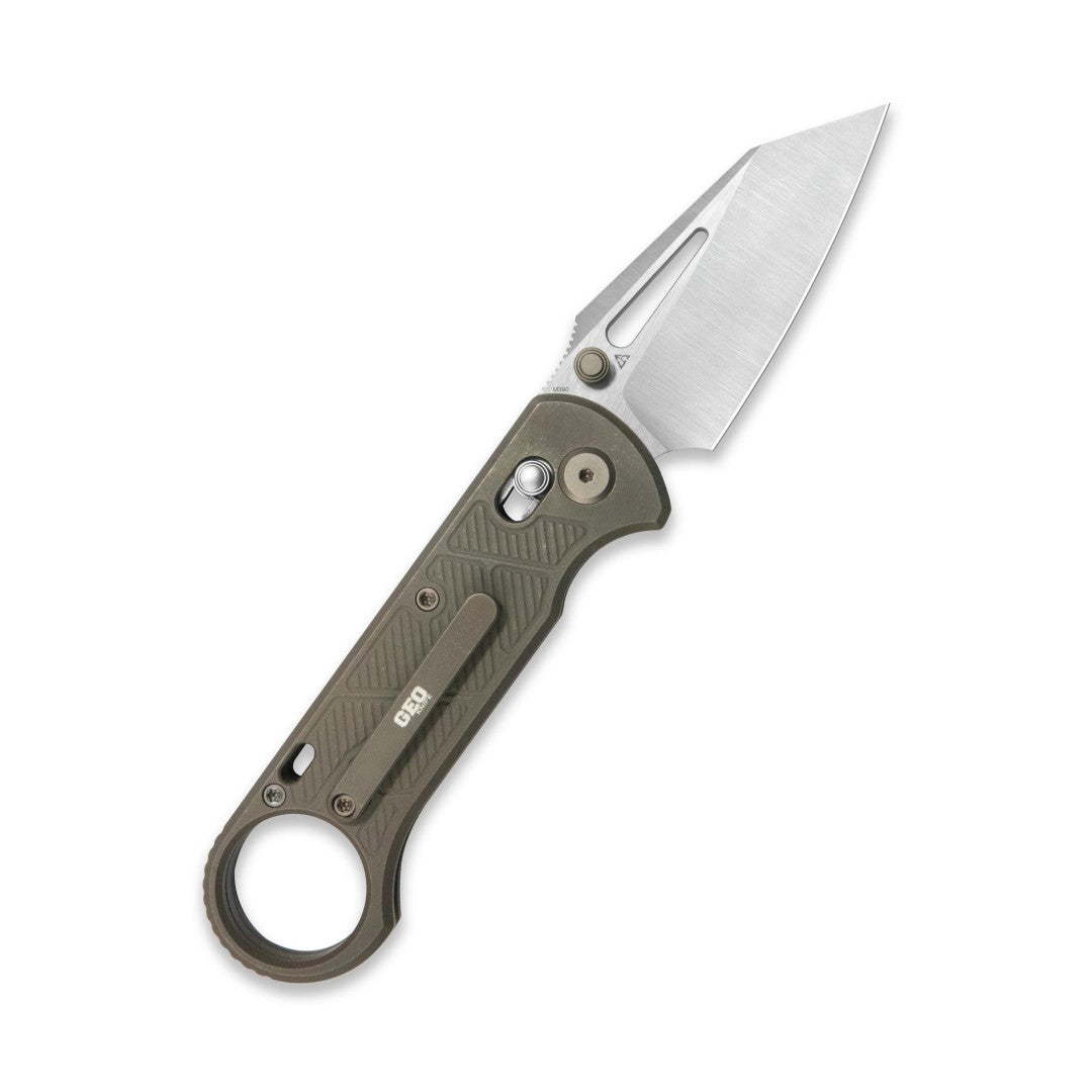 GEO Knife Aska GEO2511C M390 Blade Titanium Handle Crossbar Lock Folding Knife