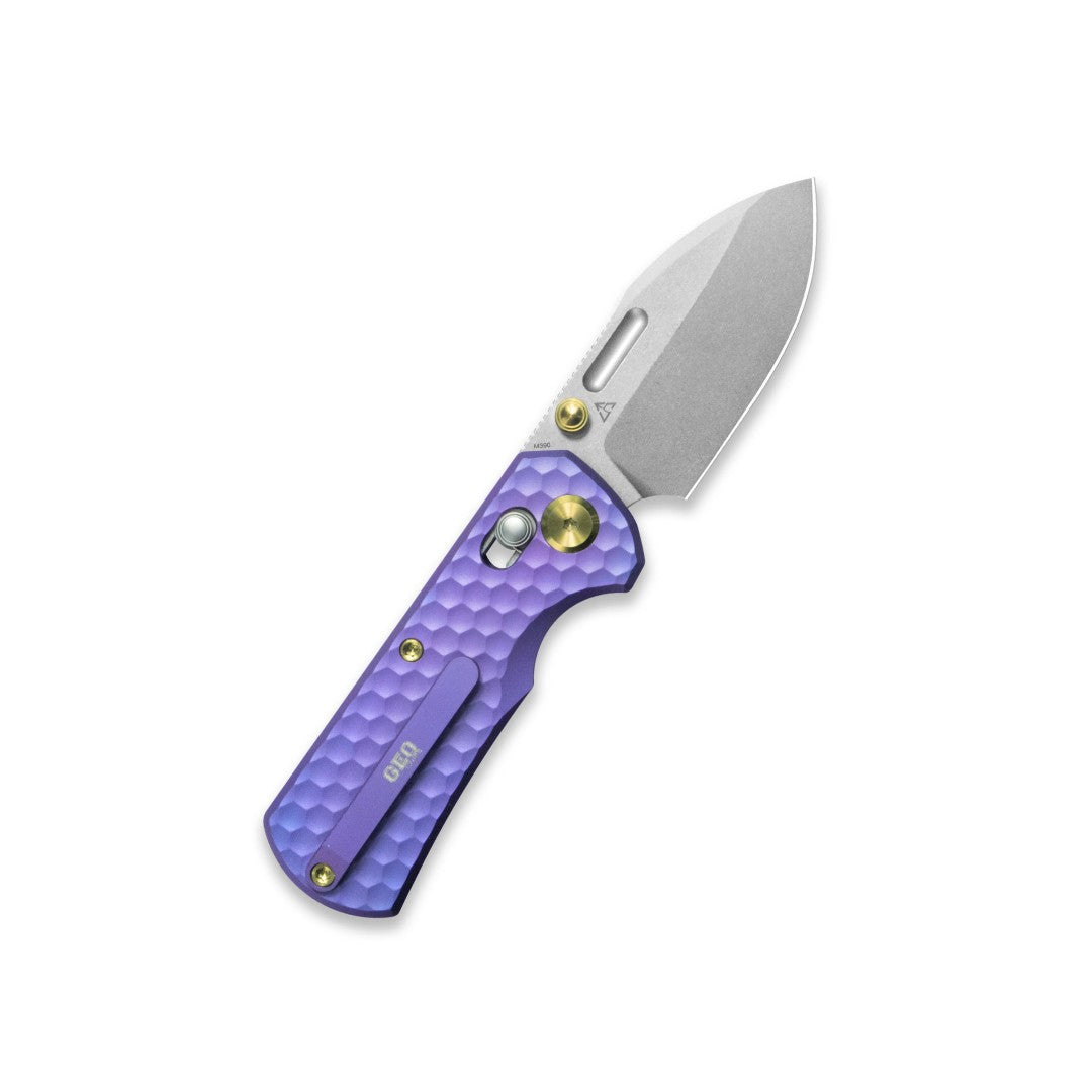 GEO Knife Belluf GEO2508J M390 Blade Titanium Handle Crossbar Lock Folding Knife