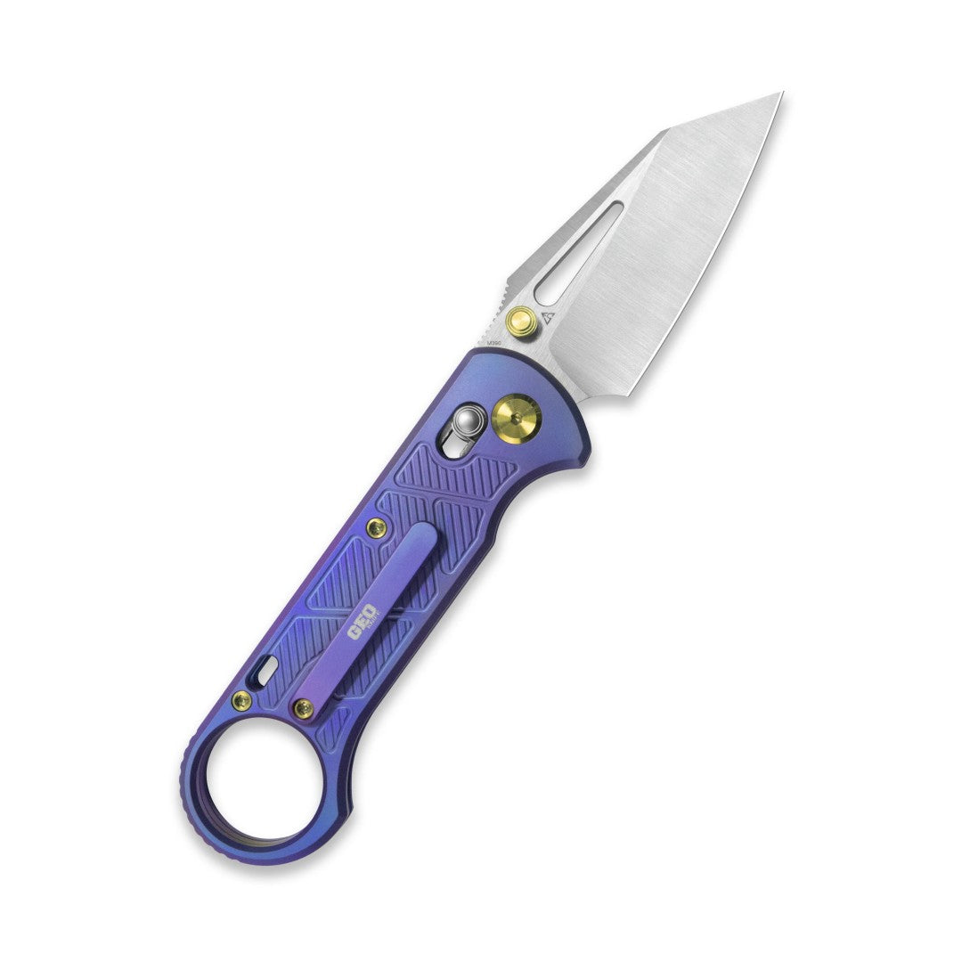 GEO Knife Aska GEO2511D M390 Blade Titanium Handle Crossbar Lock Folding Knife