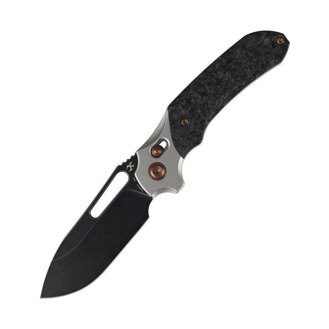 Kansept Quasar K1099V11 CPM-20CV Blade Titanium & Carbon Fiber Handle Crossbar Lock Folding Knife