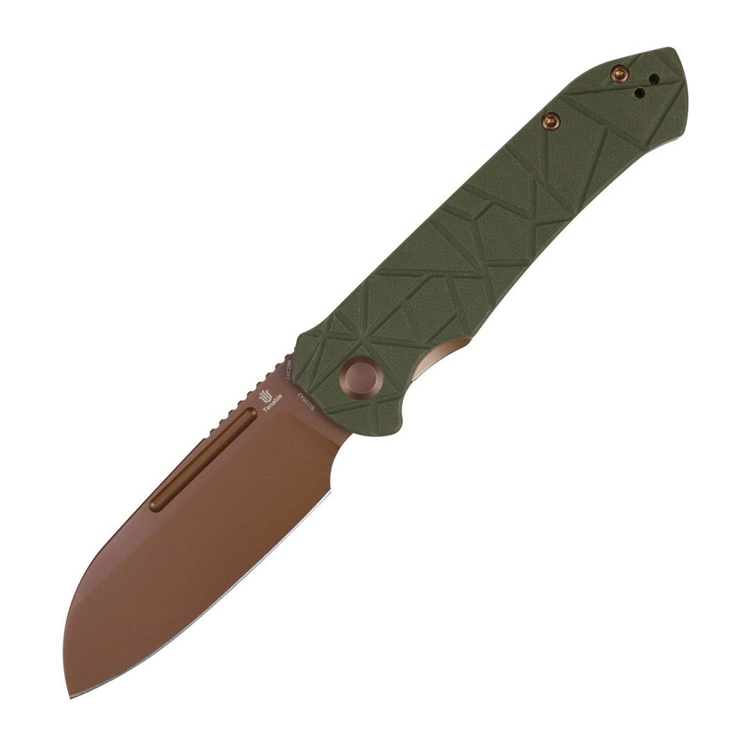 Tenable Rango B1120A2 Rose Gold 14C28N Blade Olive Green G10 Handle Liner Lock Folding knife