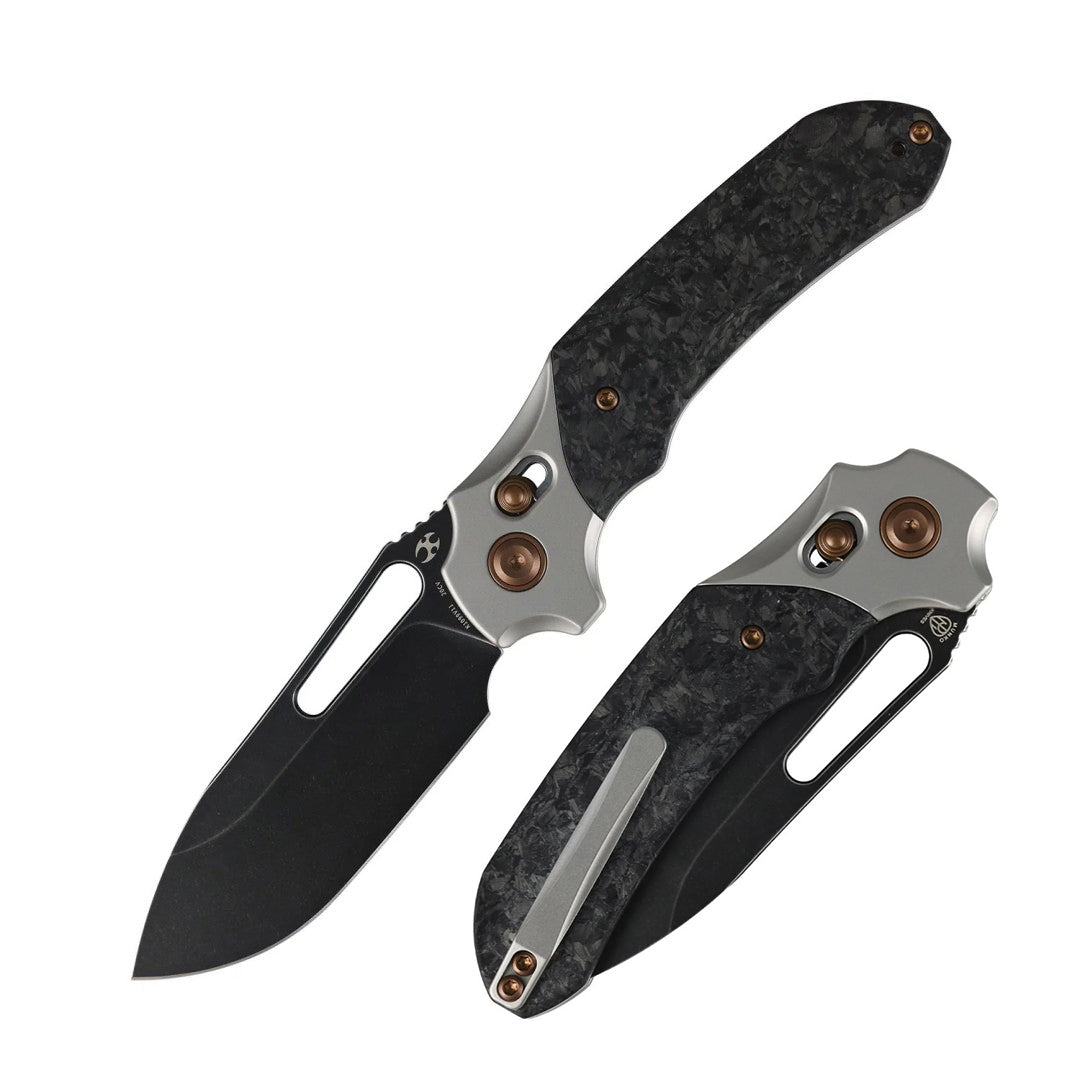 Kansept Quasar K1099V11 CPM-20CV Blade Titanium & Carbon Fiber Handle Crossbar Lock Folding Knife