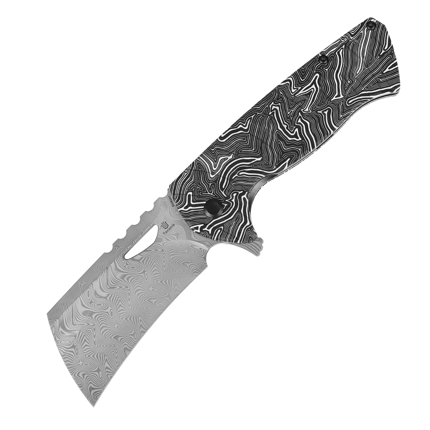 Tenable Leviathan B1083A2 Damascus Blade G-mascus Handle Liner Lock Folding Knife