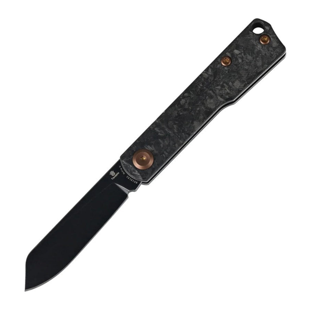 Tenable Riflestock B2131S2 Blackwash Nitro-V Blade Shred Carbon Fiber Handle Lock Back Folding knife