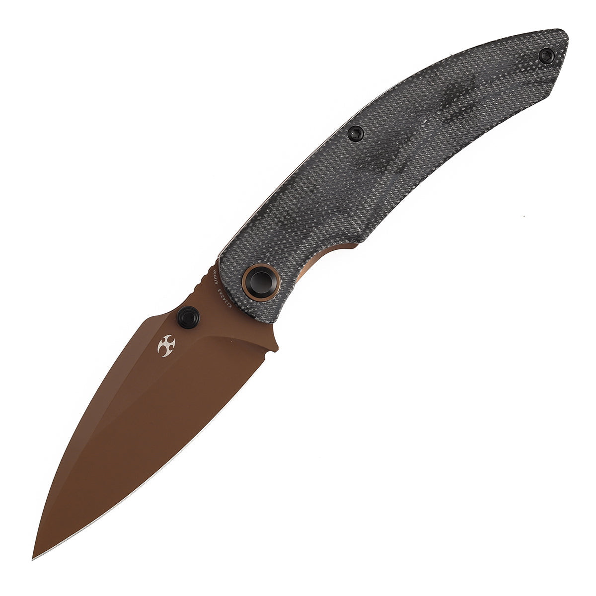Kansept Falk K1142A3 Elmax Blade Black Micarta Handle Liner Lock Folding Knife