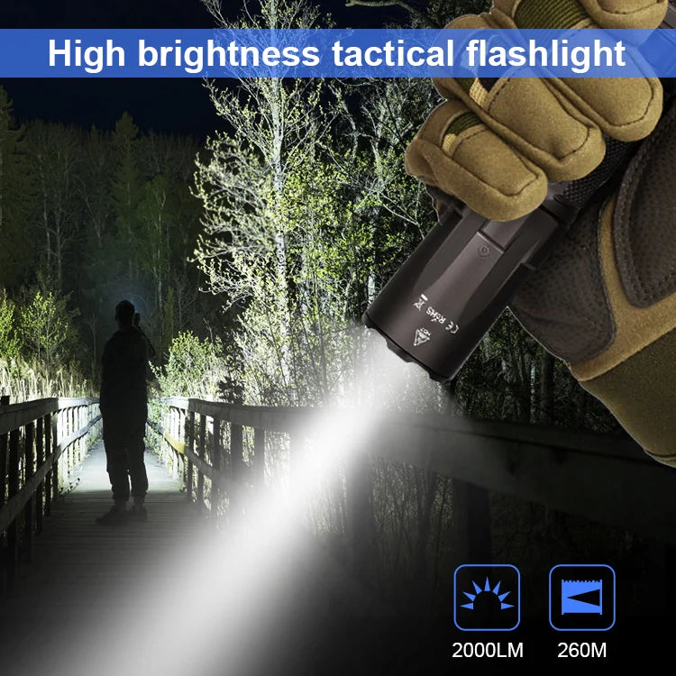 Jetbeam TH10TAC Tactical Flashlight 2000 Lumens USB Waterproof LED Torch