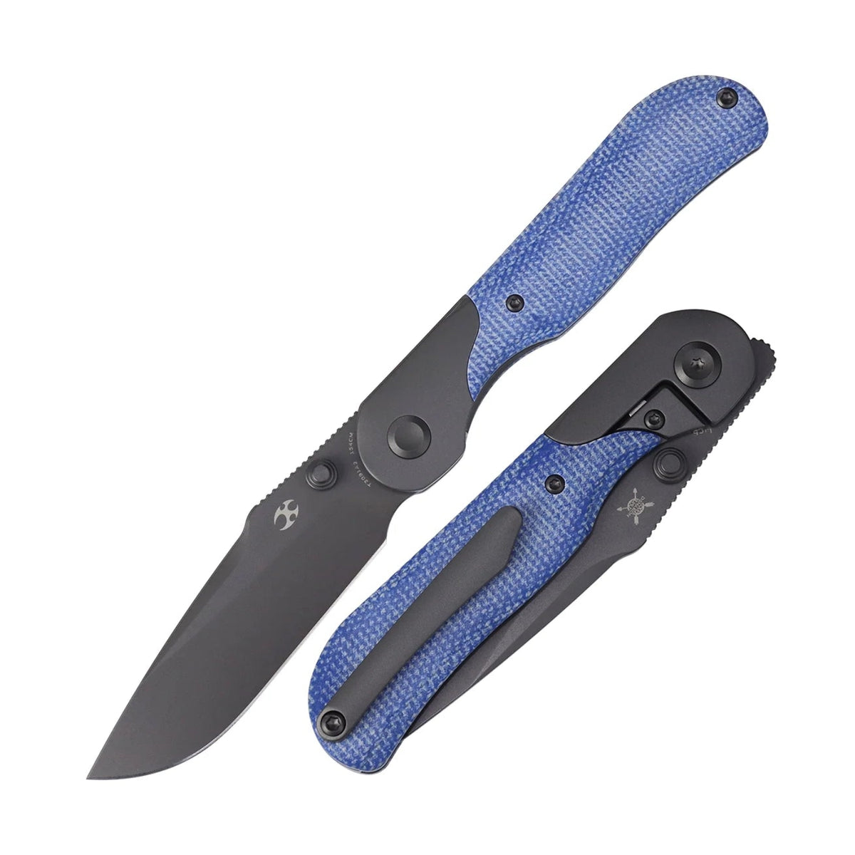 Kansept Lichen T2091A2 154CM Blade Blue Micarta Handle Bolster Lock Folding Knife