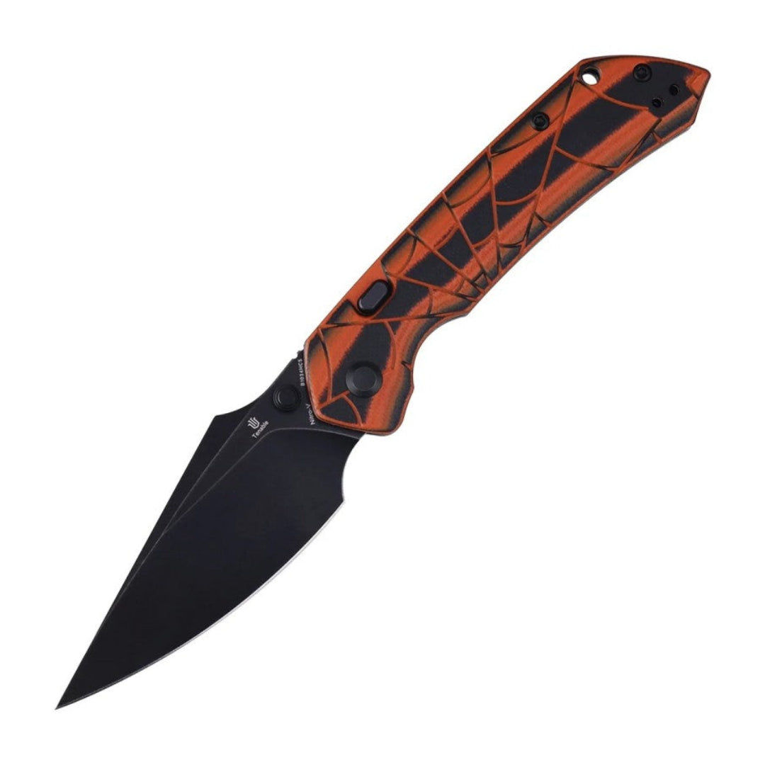Tenable Fenrir B1034HC5 Blackwash Nitro-V Blade Orange & Black G10 Handle Top Liner Lock Folding Knife