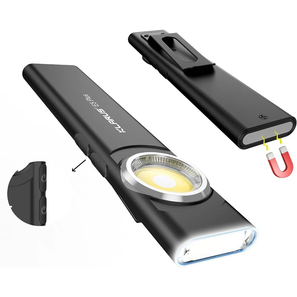 Klarus E5 Plus 650 Lumens Ultra Slim Dual-Switch Triple Lights Magnetic EDC Flashlight