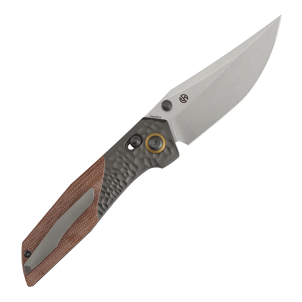 Kansept Deadite T1081V1 154CM Blade Aluminum with Micarta Handle Crossbar Lock Folding Knife