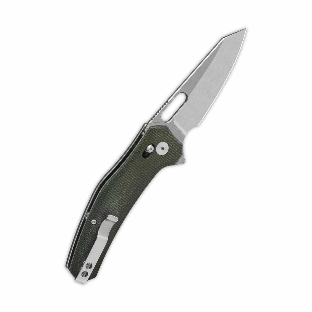 QSP Emu QS164-B1 14C28N Blade Green Micarta Handle Glyde Lock Folding Knife