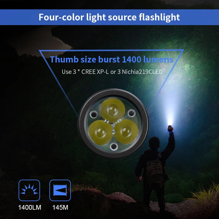 Jetbeam RRT03 Tactical Flashlight 1400 Lumens Magnetic Rotary EDC LED Torch