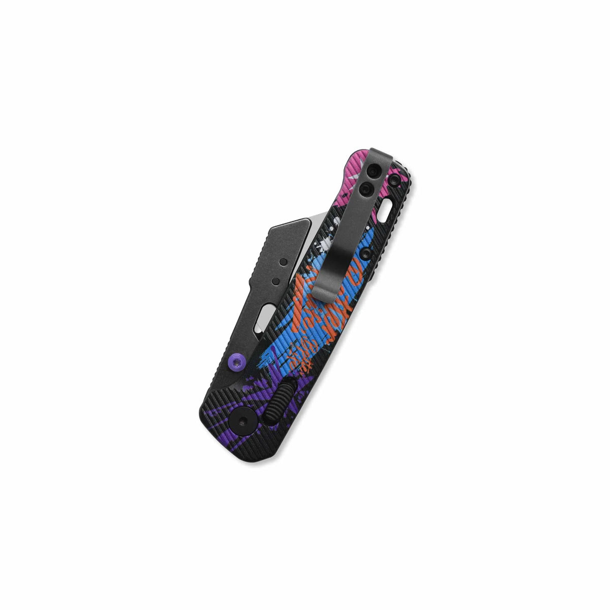 QSP Penguin Workmate QS130UT-GRA Stainless Steel Blade Black FRN Handle Glyde Lock Utility Knife-Graffiti Edition