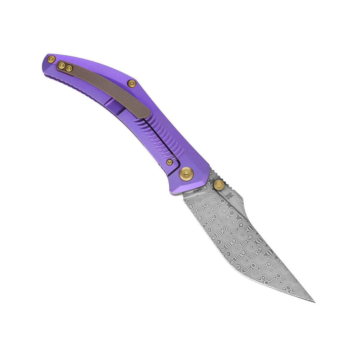 Kansept Navaja K1149A2 Damascus Blade Titanium Handle Frame Lock Folding Knife