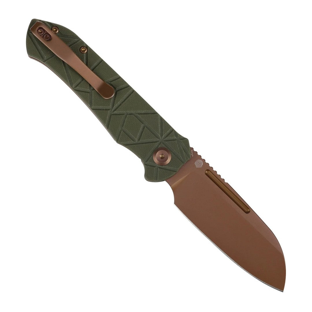 Tenable Rango B1120A2 Rose Gold 14C28N Blade Olive Green G10 Handle Liner Lock Folding knife