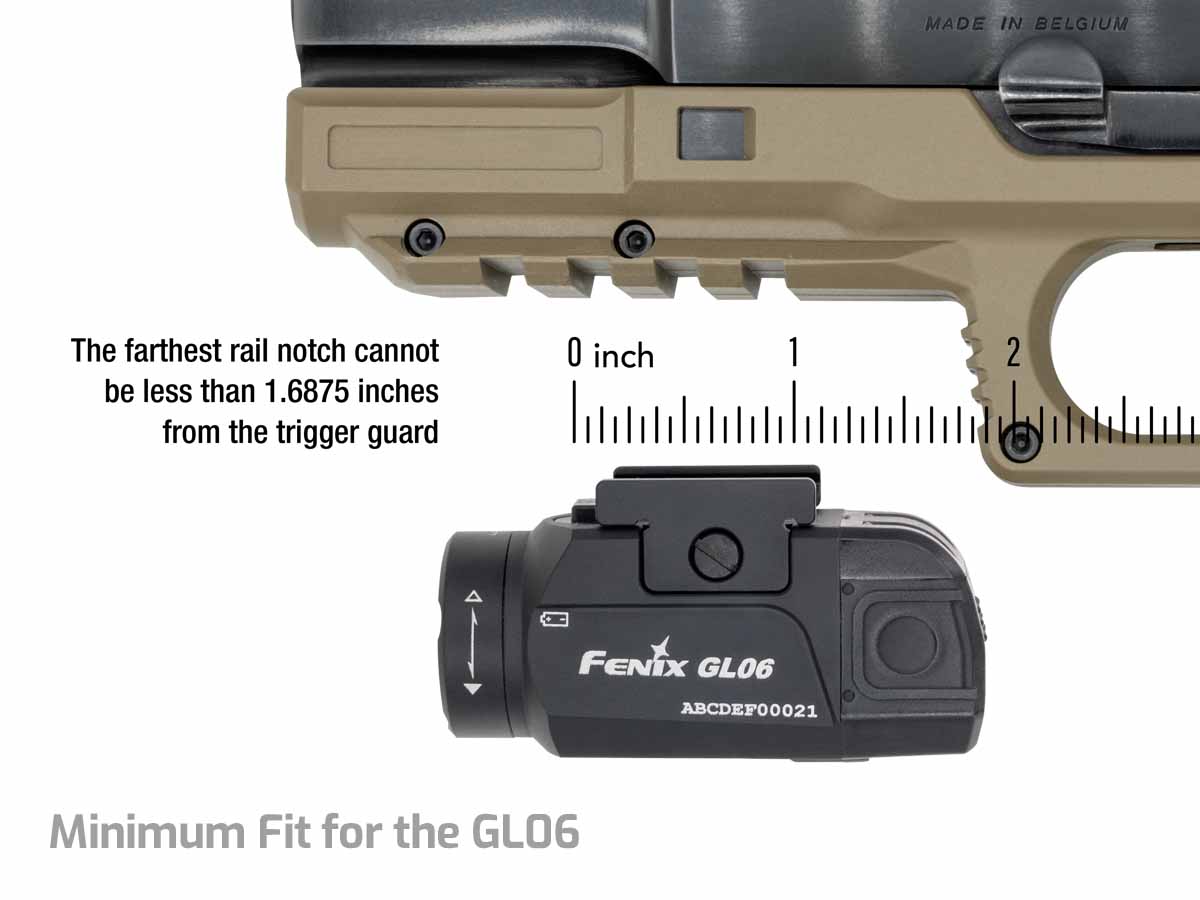 Fenix GL06 Compact Rechargeable Tactical Weapon Light 600 Lumens Pistol Flashlight