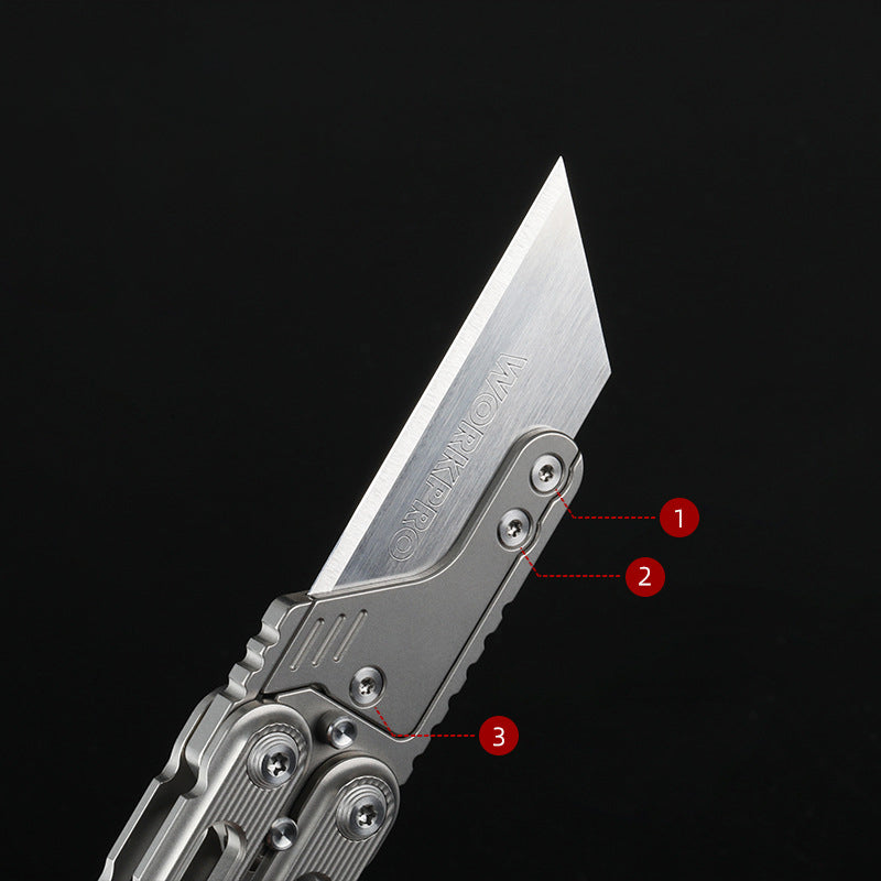 TiGear Butterfly Folding Comb Utility knife Blade Titanium Handle Edc Tool