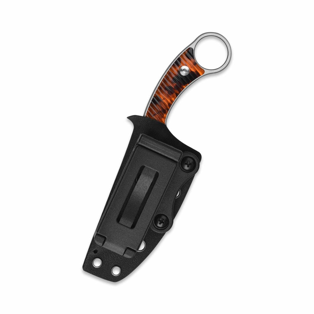 QSP Baby Viper QS178-C1 10Cr15MoV Blade Tortoise Resin Handle Fixed Blade Knife