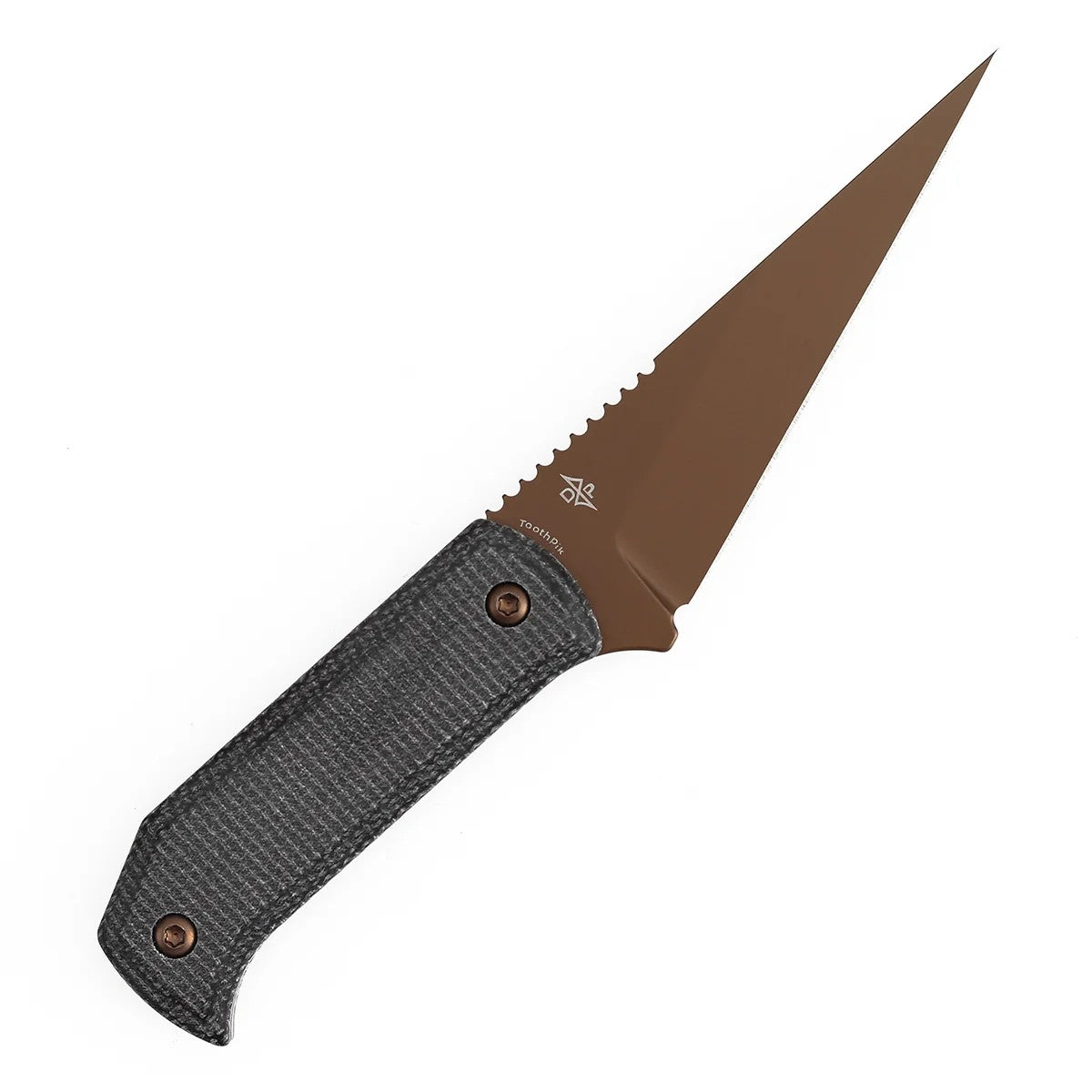 Tenable ToothPik G020A3 Rose Gold 14C28N Blade Black Micarta Handle Fi