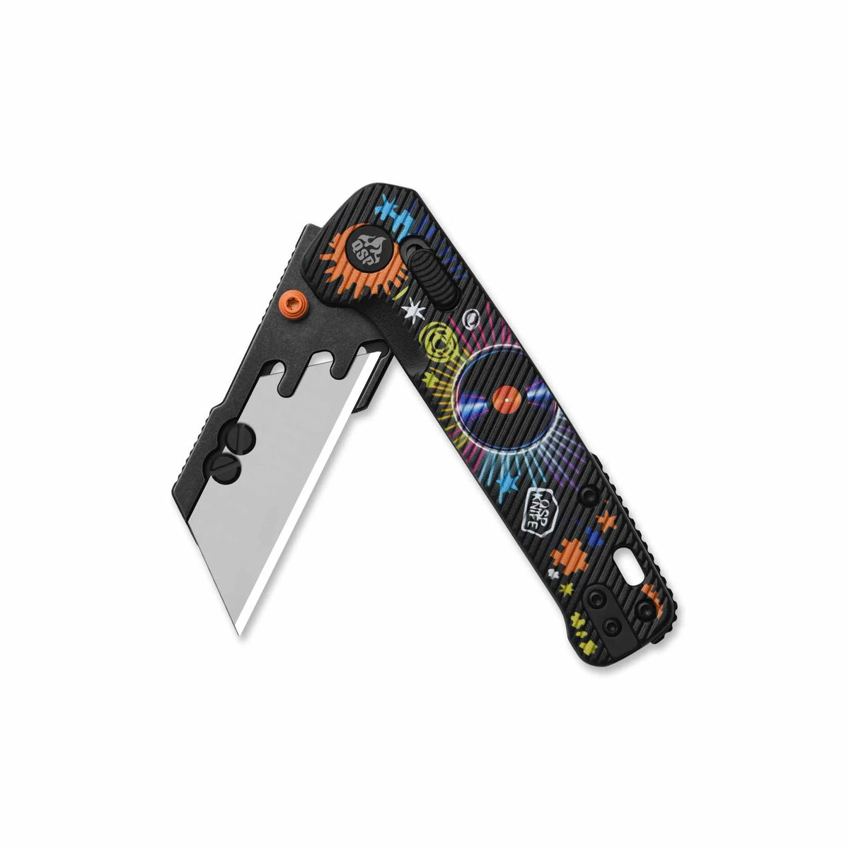 QSP Penguin Workmate QS130UT-REC Stainless Steel Blade Black FRN Handle Glyde Lock Utility Knife-Record Edition
