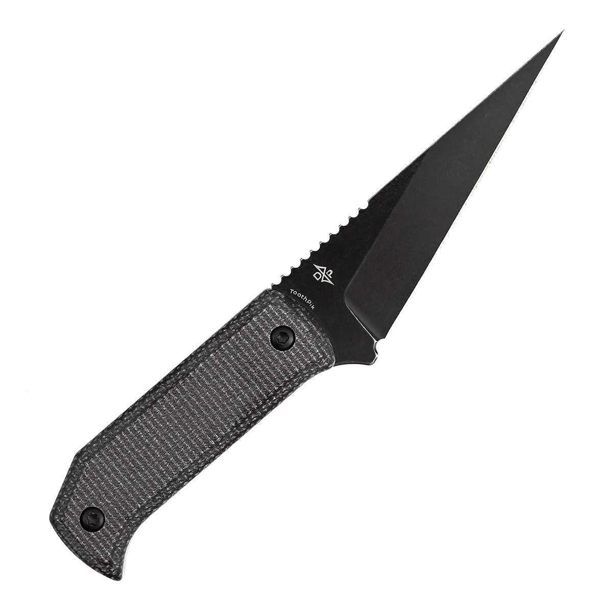 Tenable ToothPik G020A4 Blackwash 14C28N Blade Black Micarta Handle Fixed Blade Knife