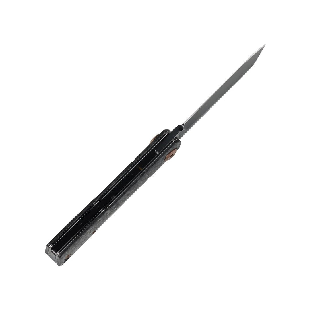 Tenable Riflestock B2131S2 Blackwash Nitro-V Blade Shred Carbon Fiber Handle Lock Back Folding knife