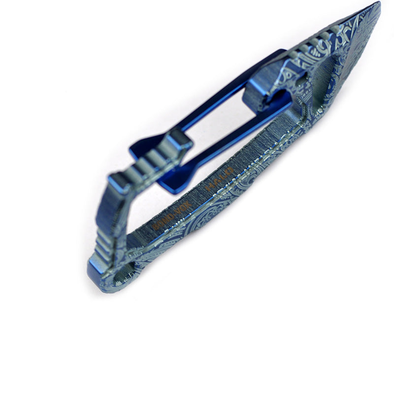Ti2 Design Vox HALO Titanium Key Chain Etching anodizing Custom Blue