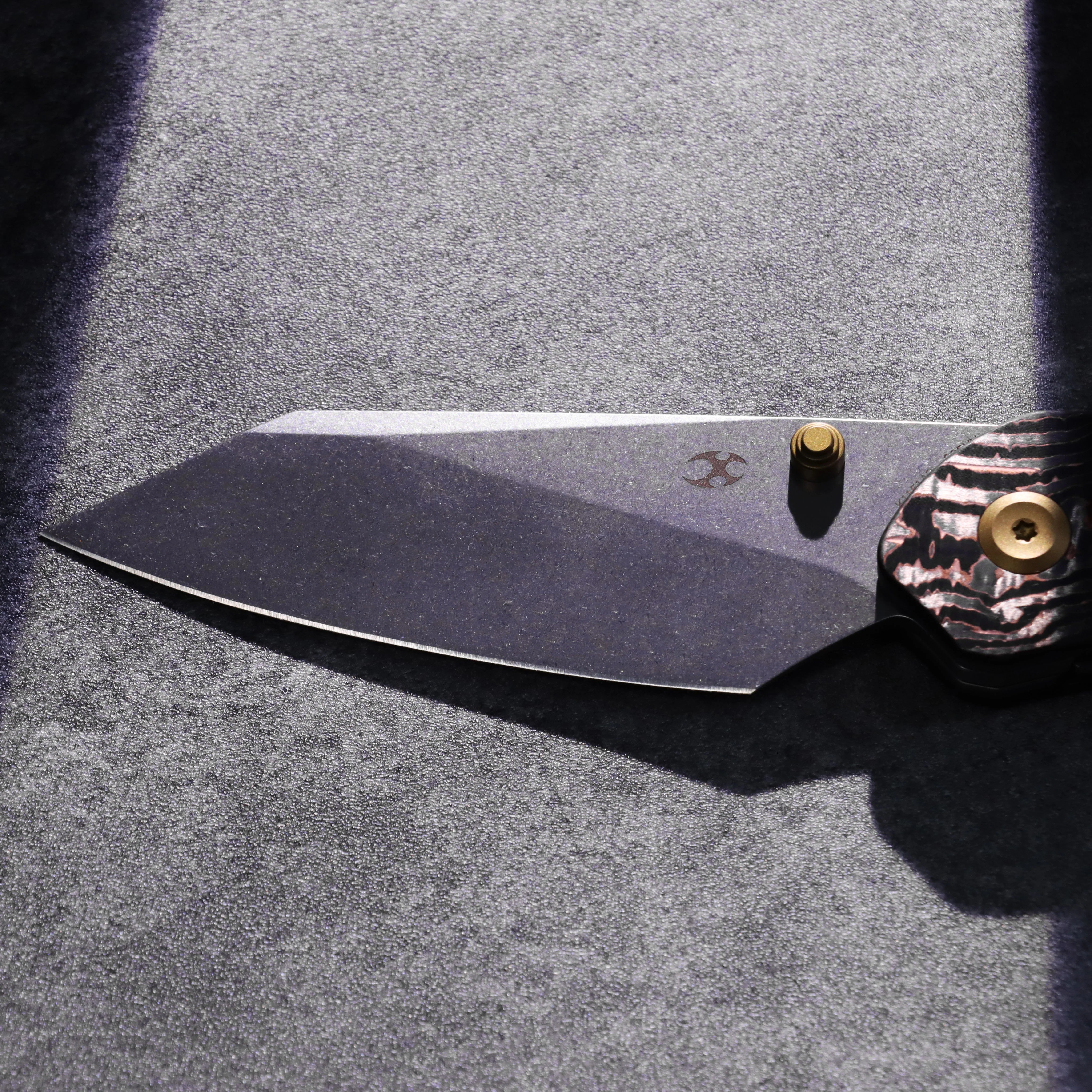 Kansept K9 K1151A2 CPM-S35VN Blade Copper Carbon Fiber & Titanium Handle Bolster Liner Lock Folding Knife