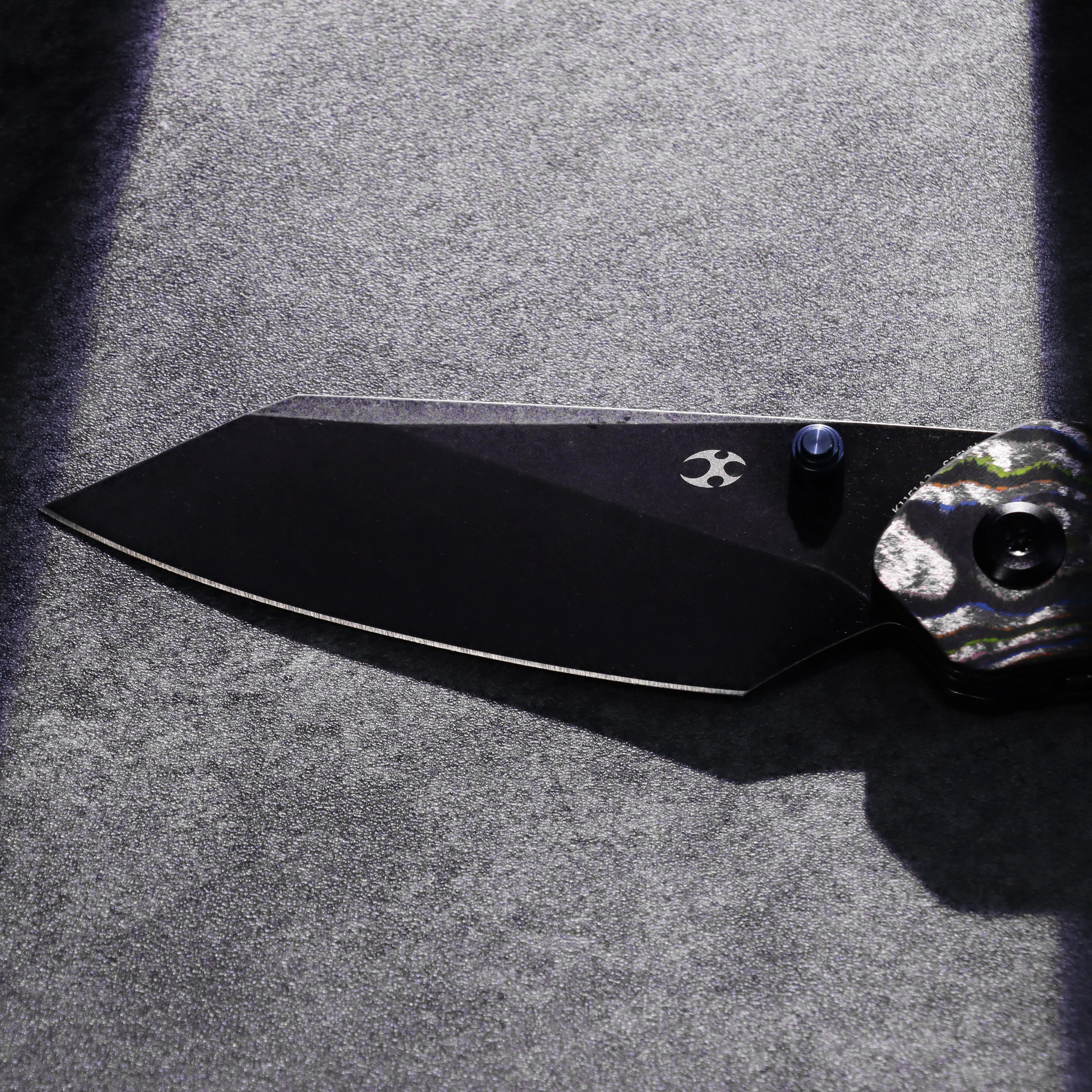 Kansept K9 K1151A3 CPM-S35VN Blade 80S Camo Carbon & Titanium Handle Bolster Liner Lock Folding Knife