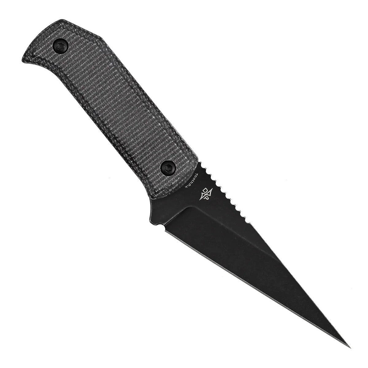 Tenable ToothPik G020A4 Blackwash 14C28N Blade Black Micarta Handle Fixed Blade Knife