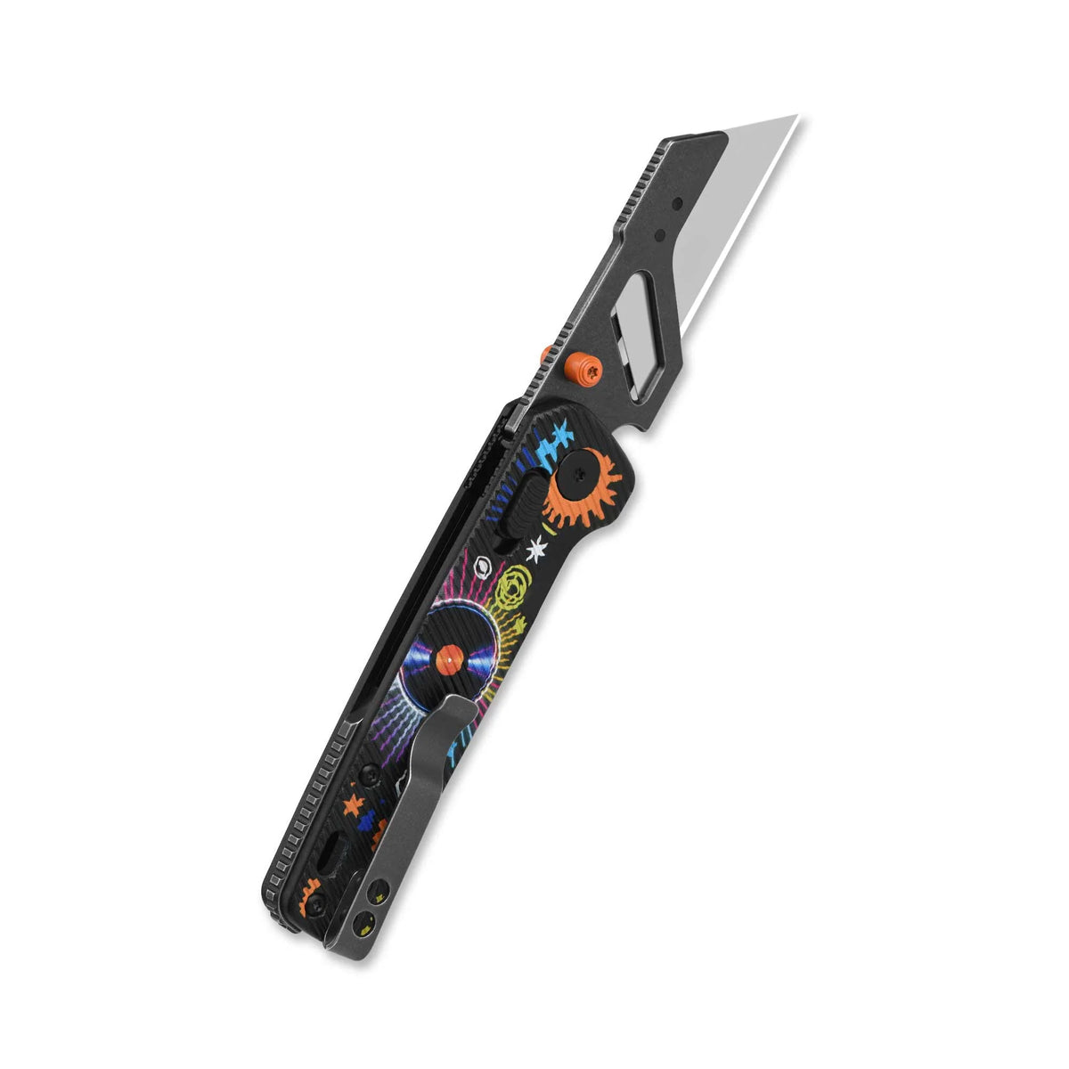 QSP Penguin Workmate QS130UT-REC Stainless Steel Blade Black FRN Handle Glyde Lock Utility Knife-Record Edition
