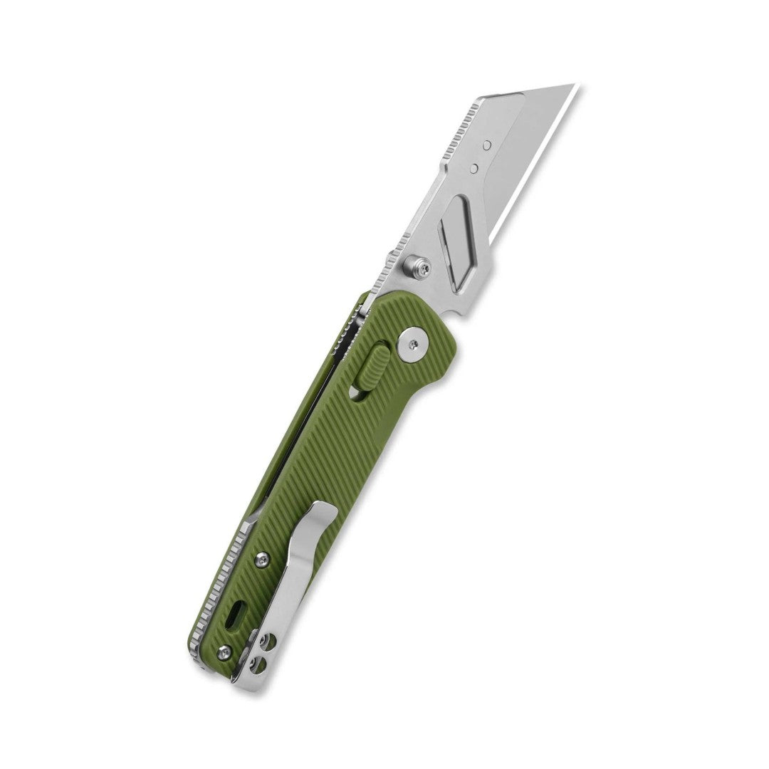 QSP Penguin Workmate QS130UT-B Stainless Steel Blade OD Green FRN Handle Glyde Lock Utility Knife